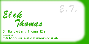 elek thomas business card